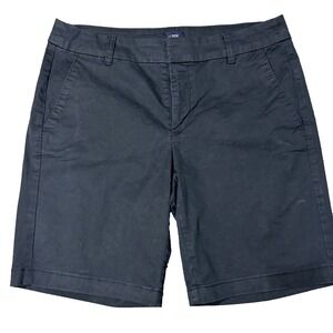 J. Crew Factory Women's 9'' Frankie Bermuda Black Chino Size 6